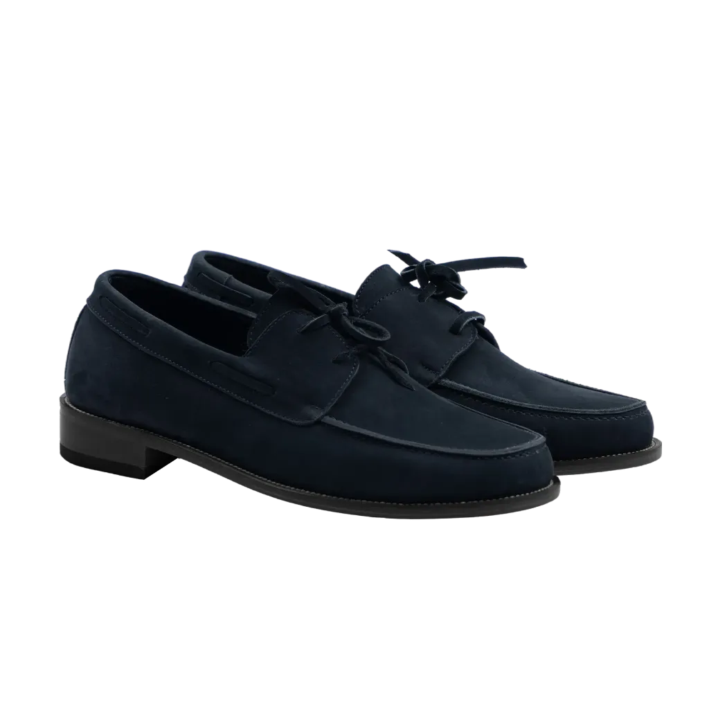 Nubuck Boat Shoes (Black, 40)