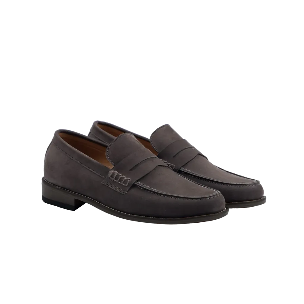 Nubuck Penny Loafer (Brown, 40)